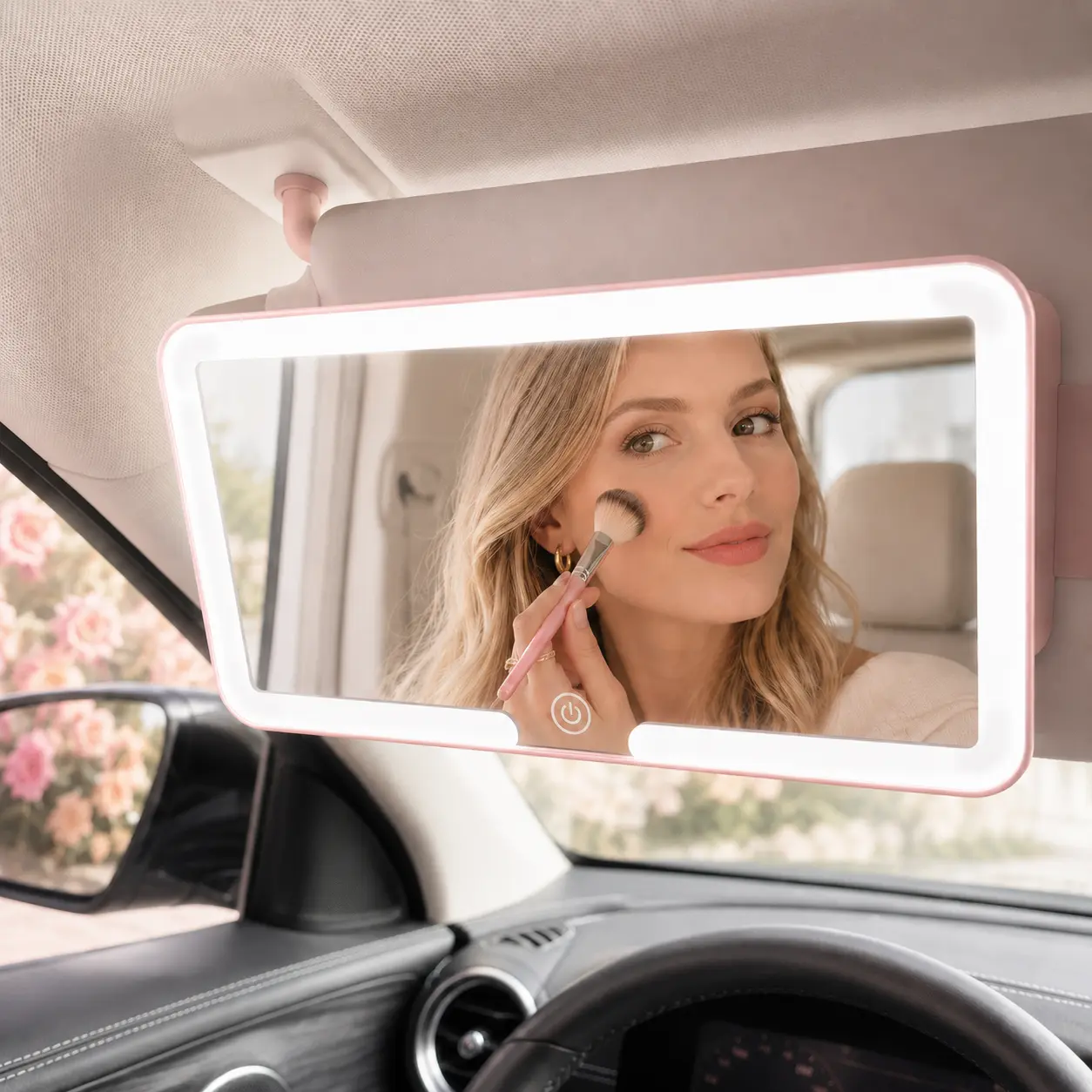 【Summervibes】Car LED Makeup Mirror, Rechargeable Car Sun Visor Mirror, Dimmable Touchscreen Auto Vanity Mirror, Car Interior Accessories,car decor,boujee car accessories Led Car Ambient Light  dealsforyoudays  Gift for Girlfriend