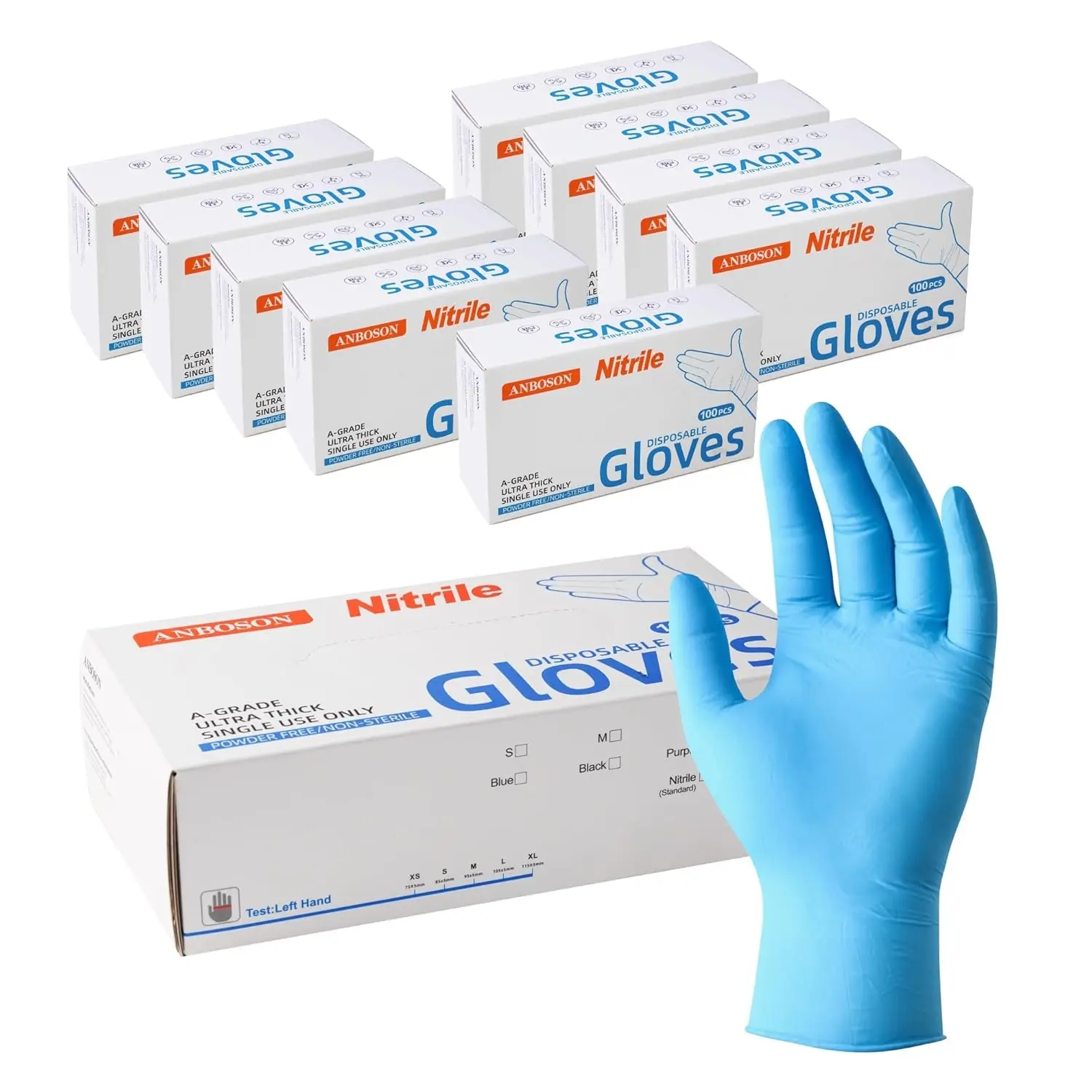 6 mil Disposable Nitrile Gloves, Heavy Duty Disposable Glove, Cooking Gloves, Latex Free, Powder Free (Blue S-XL)