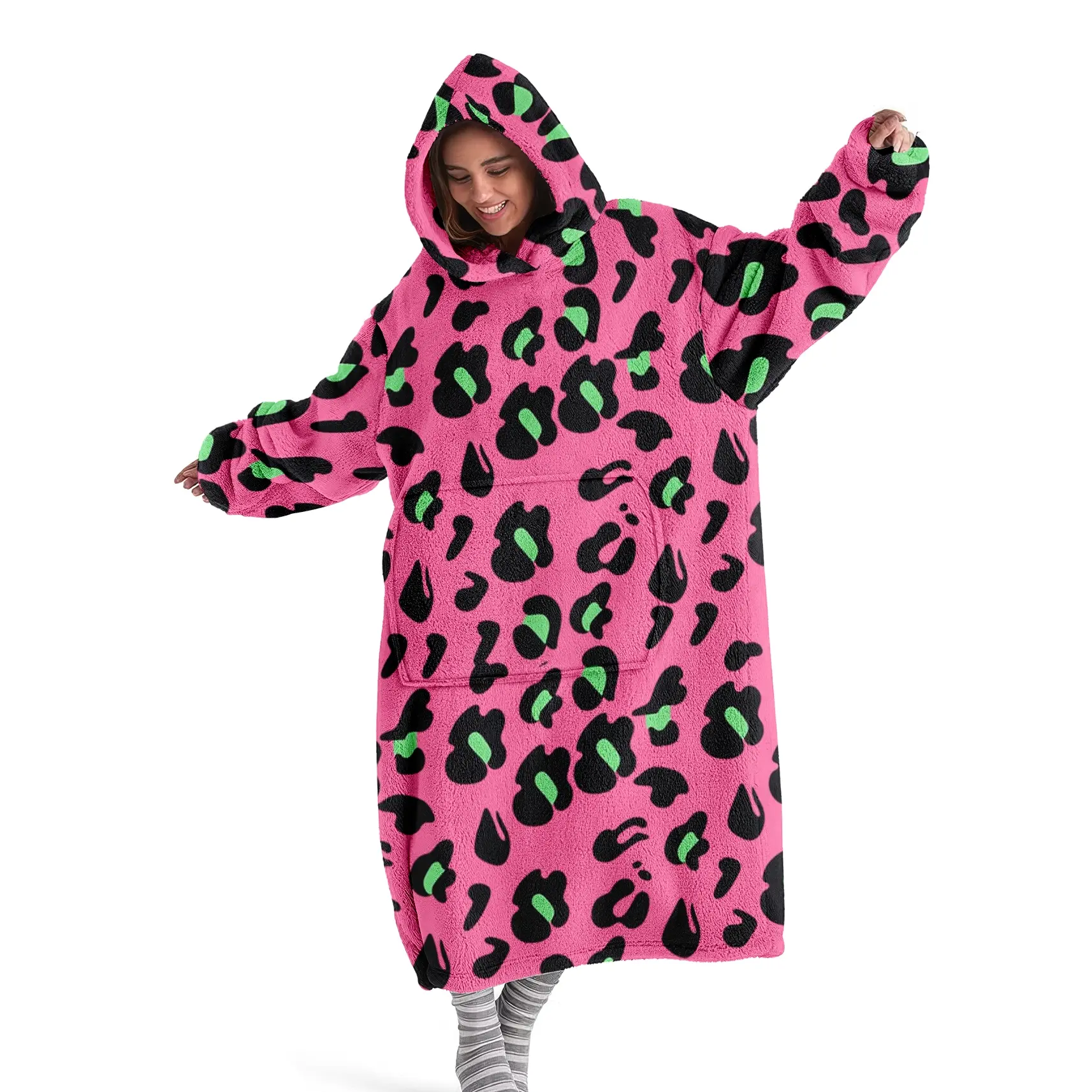hoodie blanket，Wearable Blanket，Unisex Hooded Blanket Sweatshirt, Soft Warm Cozy Oversized Wearable Blanket, Leopard Print Pocket Design, Perfect Gift for Christmas & Valentine's Day，Christmas Gift,Valentine's Day gift,Christmas Gifts For GF