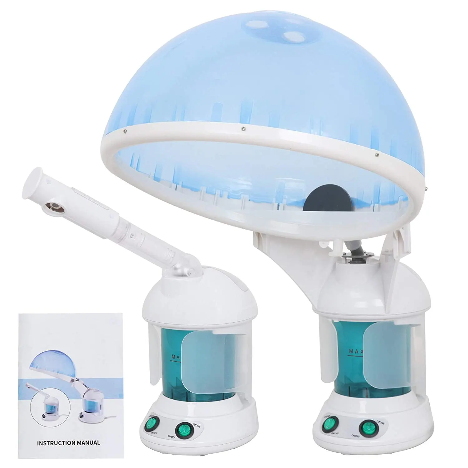 Portable Ozone Facial Steamer - Compact Durable Plastic Skin Care Tool, White+Blue Facial Beauty Device with Moisturizer Function for Face & Hair, Sterilizing Personal Care Appliance, Skin Care Tools,summerwins,father'sdaygifts,summerhairstyles