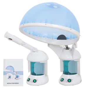 SUPERDEAL 2 in 1 Mini Ozone Facial Steamer Hair Steamer, Blue White
