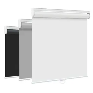 SEEYE Cordless Roller Shades for Windows, 100% Blackout Window Blinds for Privacy & UV Protection, Pull Down Room Darkening Door Blinds, Easy to Install for Home and Office (20 - 70 " W x 72" H, White/Black/Grey)