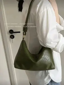 2026 New Plain Color Commuter Tote Bag, Minimalist Underarm Design, Underarm Shoulder Purse, Fashionable Large Capacity Shoulder Bag, Casual Style, All Seasons, Pu Tote Satchel