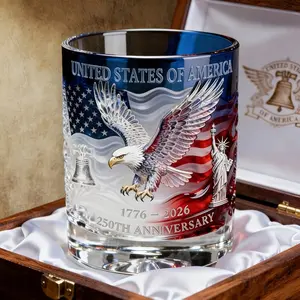 A commemorative whiskey mug commemorating America's 250th Independence Day, July 4th Patriotic Collection Gift