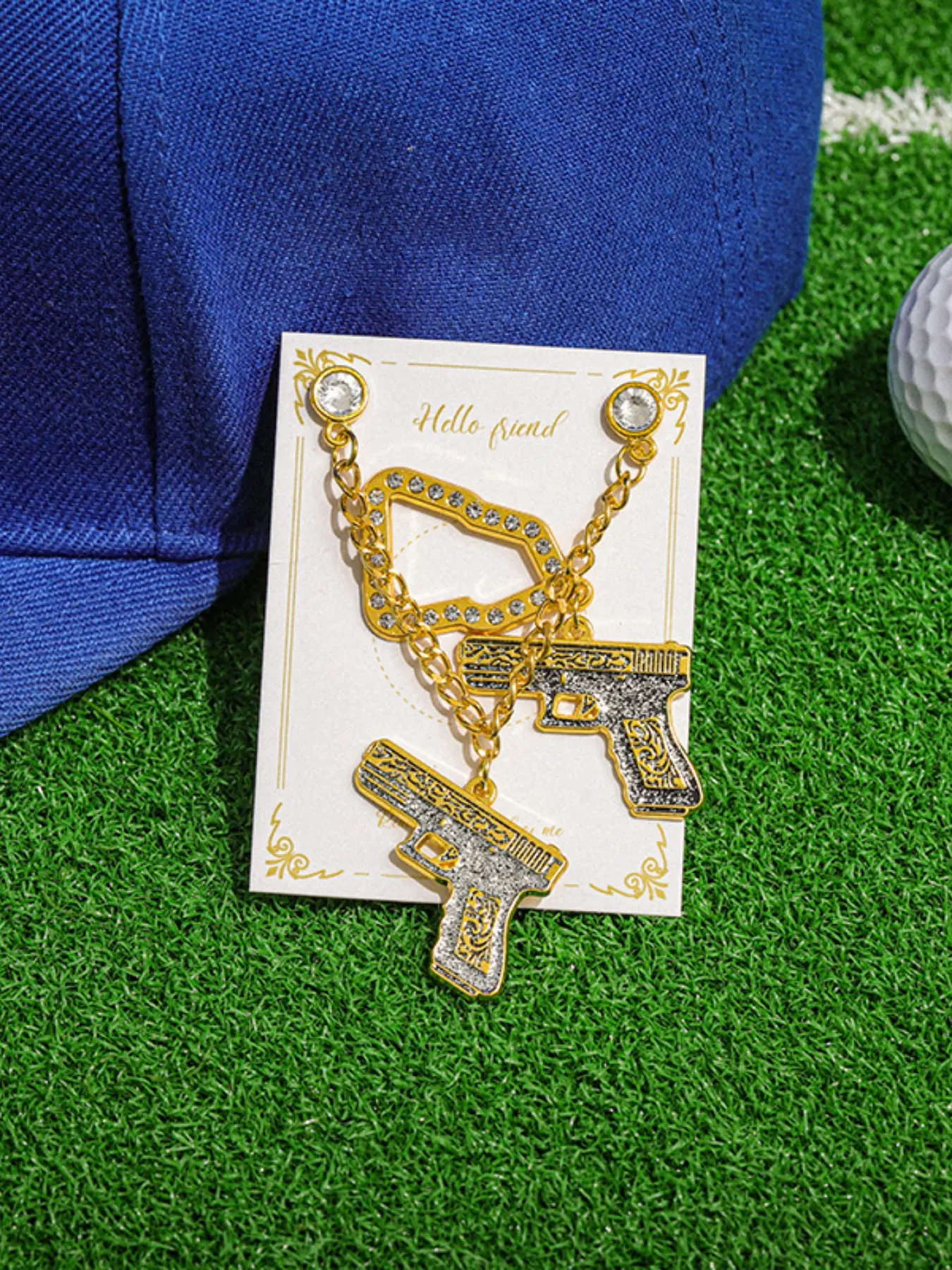 Gun Shape Badges, Cool Trendy Design, Rhinestone Decorative Accessories, Hat Exclusive, Baseball Cap Golf Hat Pairing, Hat Clip, Hat Pins, Shaped Badges
