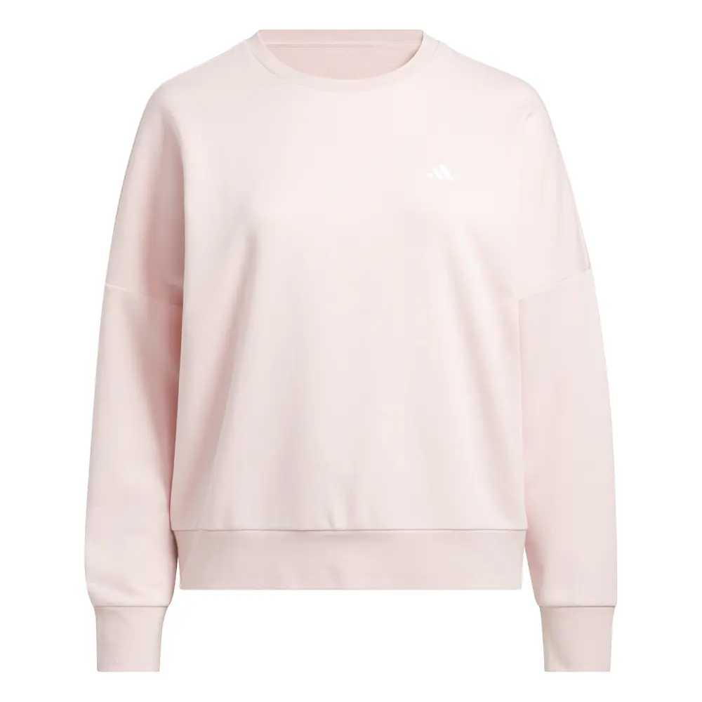 adidas Womens Essentials Small Logo Feel Cozy Sweatshirt Plus Size Casual - Pink