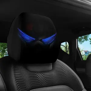 2pcs Car Headrest Covers, 2D Flat Printing, Stretchable, Fun Patterns, Easy Install & Clean, Ideal for Daily Commute, Long Trips, Casual Driving, Car Accessories