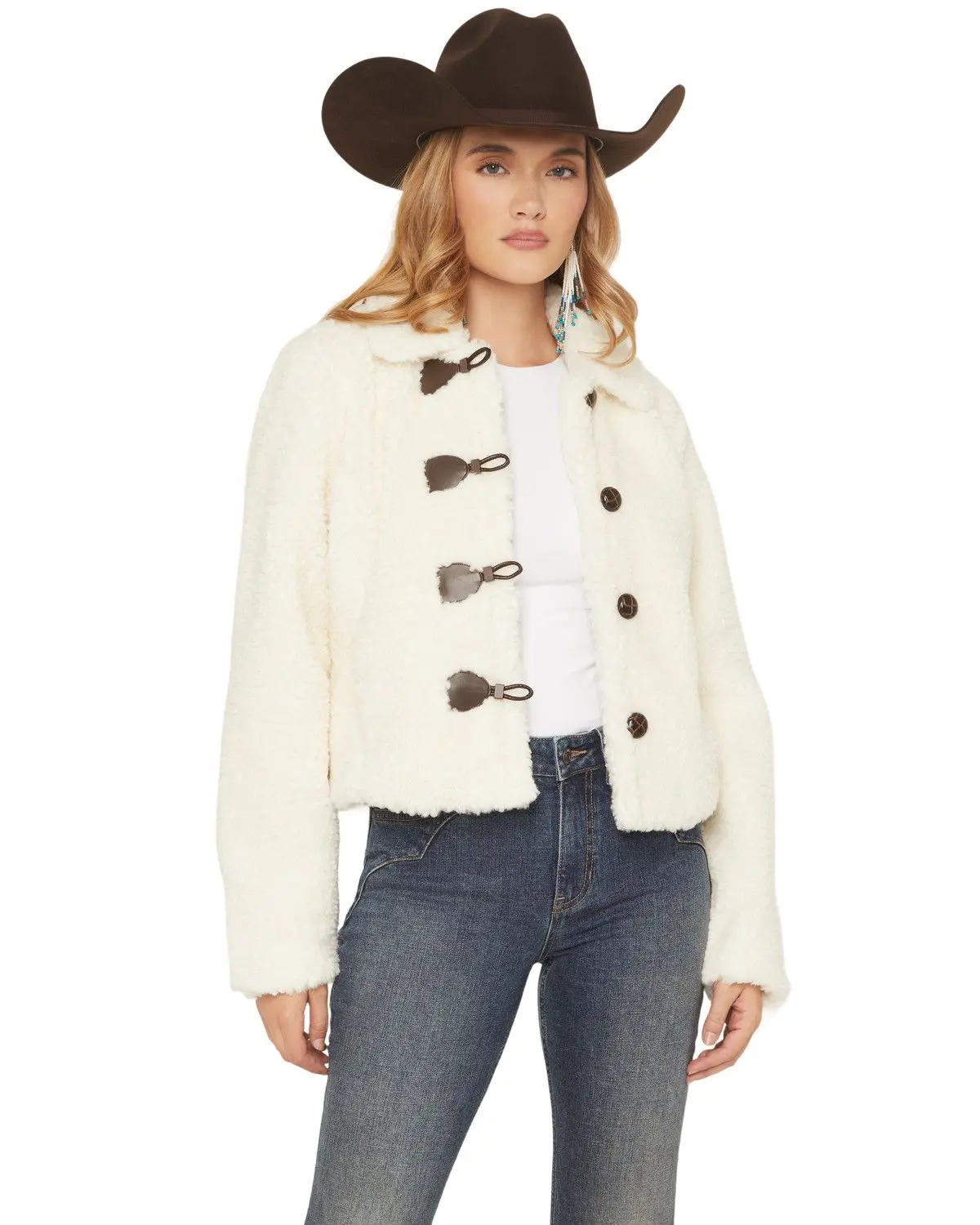 Shyanne Women's Women'S Toggle Front Sherpa Jacket - Swfa25o3-Crm