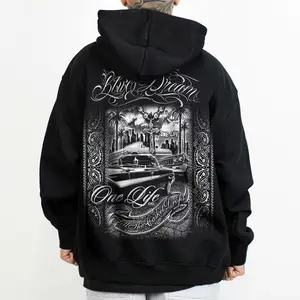 Men's Pullover Hoodie - Blue Dream , Chicano Style Dga, Lowrider Art, Gangster, Mexican Clothing Sweatshirt, Gangxster clothes. SDL hoodie