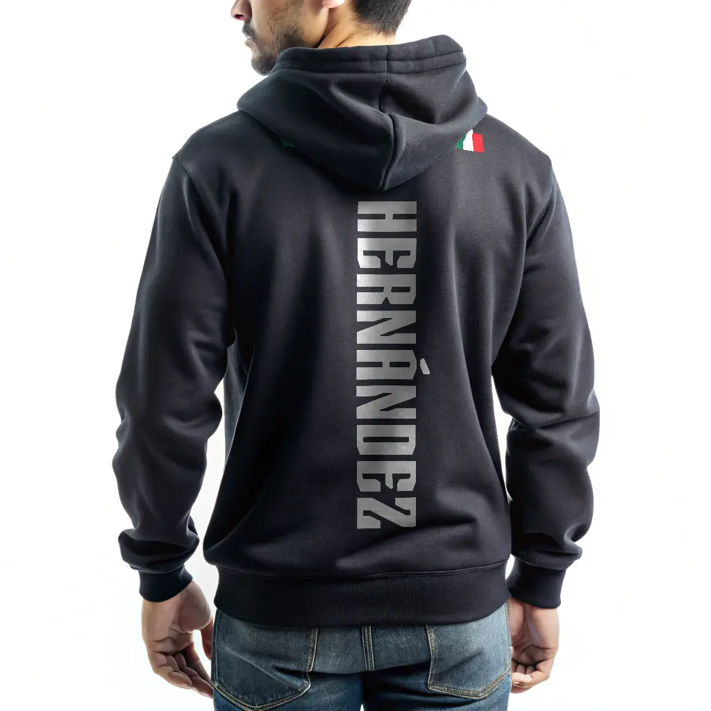 Personalized México Shield Last name Hoodie by Chingón Wear - Classic, Clothing, Fleece, Sweaters, Pullover, Long Sleeve graphic hoodies, Menswear, Cotton, Casual, Print