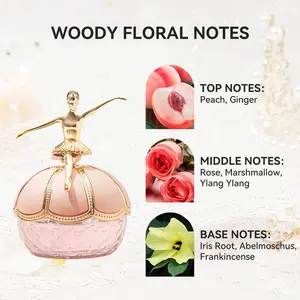 Natural Fresh Floral - Fruity Scent  Unique glod Rotating Ballerina Design Eleganter female EDP long-lasting , Romantic charm fragrance l Gift  use  pheromone perfume for Women , Ideal Holiday Gifts 50ML 1.7FL.OZ