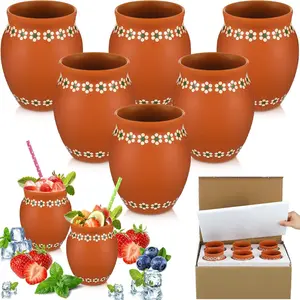 6 count 16oz Cantaritos De Barro Mexicanos Shooters Pottery Taco Tuesday Mexican Clay Cup Fiesta De Barro Mexicanos  Cups  Glasses for Margaritas Mojitos Cups