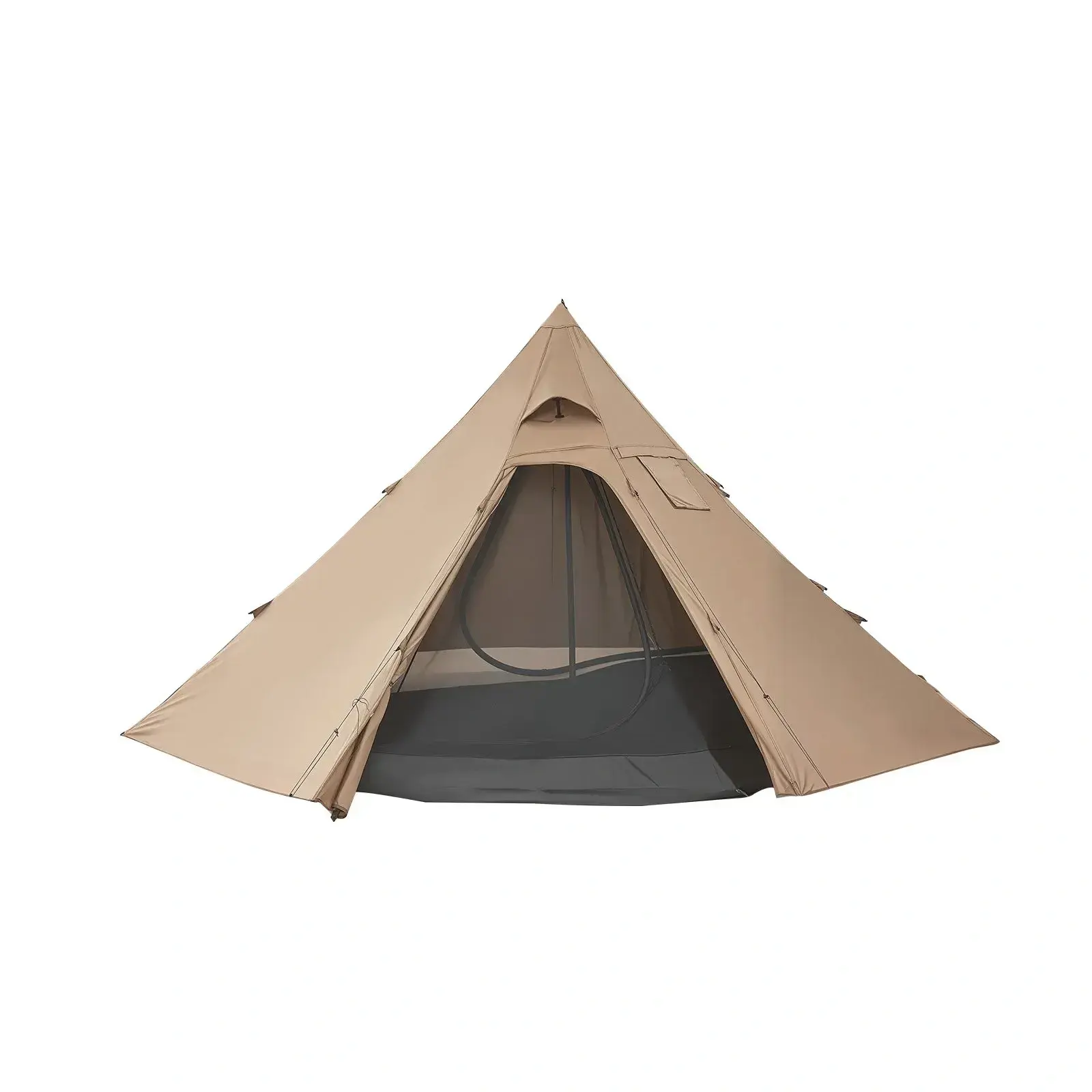 4-Person Camping Tipi Hot Tent with Stove Jack, Inner Tent, Snow Skirt, Waterproof 4-Season Portable Shelter, Easy Setup for Fishing Backpacking (Sports & Outdoor Dome Shelter)