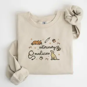 Custom Embroidered Veterin,ary SWEATSHIRT, Vet Tech Crewneck, Veterina.rian Icons Sweatshirt, Vet Student Gift Shirt