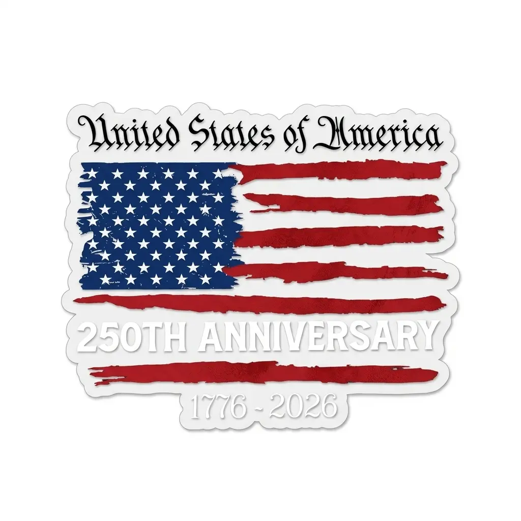 America 250th Anniversary Automotive Decals (2 Pcs, 6 in) - Patriotic USA Flag Eagle Stickers for Cars/Trucks, Vehicle Exterior Decoration, Waterproof, UV Resistant All-Seasons Window Bumper Decor, Two Piece Set