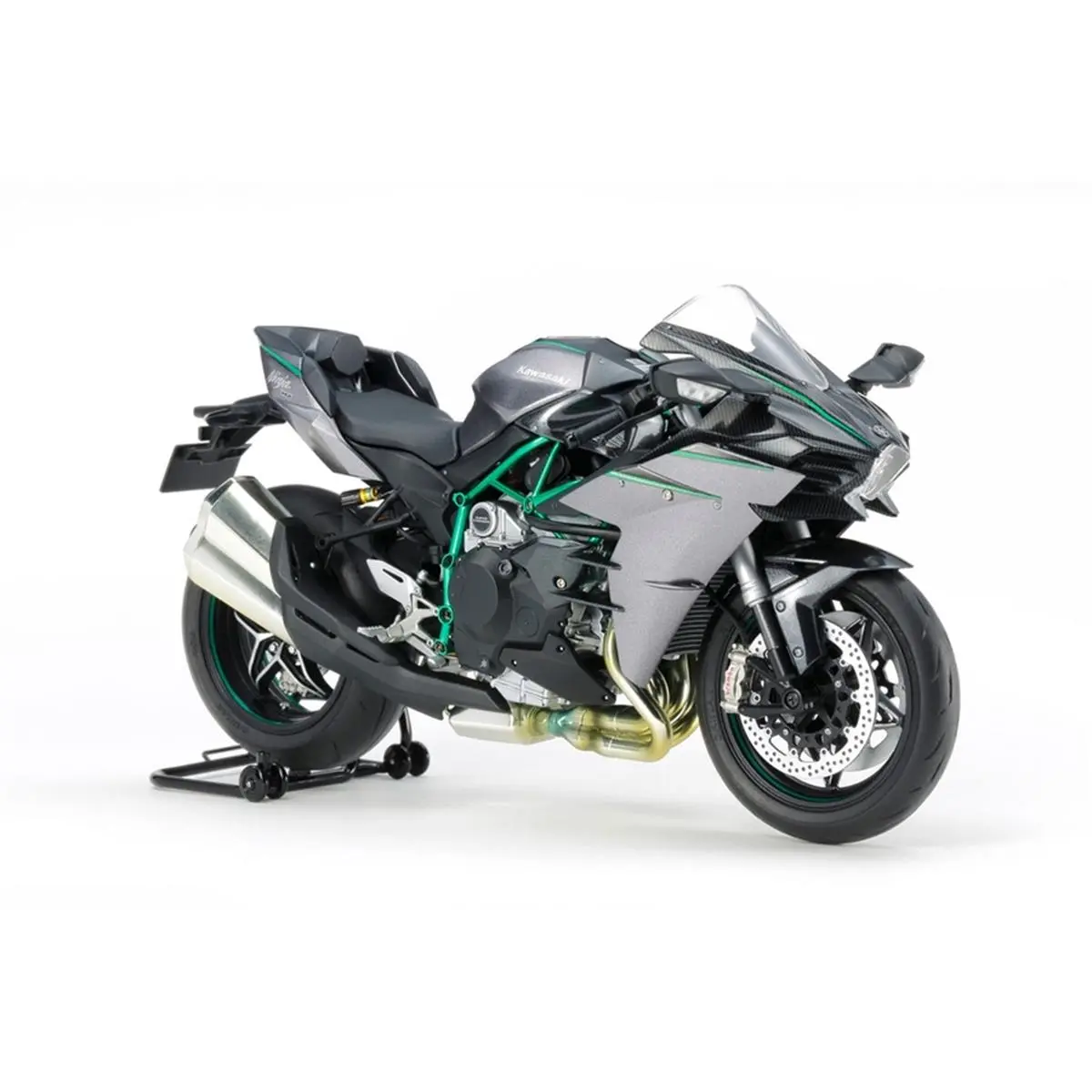 212 MAIN Tamiya Kawasaki H2 Motorbike Model Assembly Kit, Carbon Fiber Upper Cowl