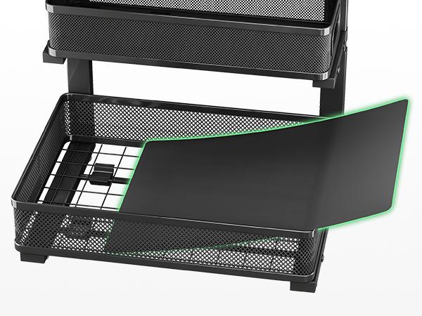 Kitstorack Under Sink Organizer, 2-Pack 3-Tier Height Adjustable Thickened Metal Pull out Cabinet Organizer Shelf, Slide out Storage Drawer Rack for Bathroom Kitchen Pantry Home Laundry Organization