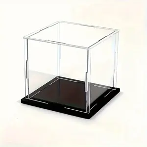 Transparent Acrylic Display Case, Dustproof Plastic Box with Matte Base, Various Sizes for Action Figures Collectibles Models