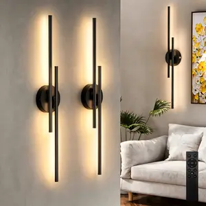 Battery Operated Wall Sconce Set of Two with Remote Control, Dimmable Stepless  3000K-6000K, LED Rechargeable Wireless Wall Sconces for Bedroom, Living Room, Hallway (2 Pack) Home Decor Lighting Adjustable Lights