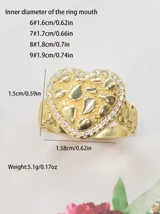 Stylish Elegant Asymmetrical Heart Shaped Women's Ring with Zircon Stone, Perfect for Daily Wear and Special Occasions jewelry
