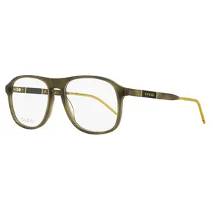 Gucci Square Pilot Eyeglasses GG0844O 003 Gray Havana 55mm