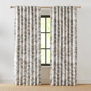 Lush Decor x Chuks Collins Cascade Wave Blackout Window Curtain Panels Pair 52" W x 84" L with 100% Blackout Lining & 3D Wave Pattern for Maximum Privacy & Energy Efficiency