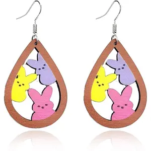 Easter Earrings for Women Peeps Bunny Earrings Cute Spring Rabbit Drop Earring Easter Basket Stuffers Decorations Gifts