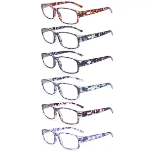 6 Pack Classic Fashion Reading Glasses for Women Blue Light Blocking Computer Readers UV Glare Spring Hinge Lightweight Eyeglasses Mix Color
