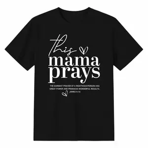 This Mama Prays Cute Jesus Scripture Bible Christian Women T-Shirt Summer Outfits For Women T Shirts Women Graphic Tees Women christian clothing summer graphic tees