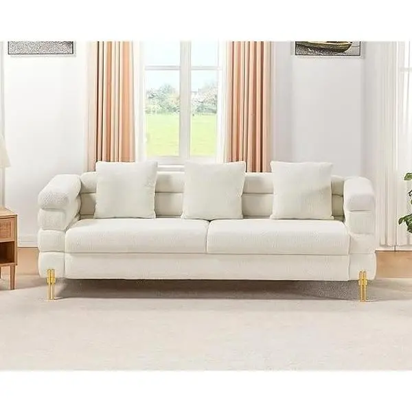 SIKAIC 24" Extra Depth Upholstered Sectional Sofa, Soft Fabric Comfy Couch, Modern Multi-Seat Indoor Living Room Furniture Set with Upholstered Finish