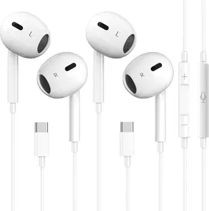 2 Pack-USB C Headphones for iPhone 17/16/15, Type C Earbuds Wired Earbuds with Microphone & Remote Control Noise Cancelling Earphones, Compatible with iPhone 17/16/15 Pro Max, iPad, Most USB C Jack Audio Headset Electronic