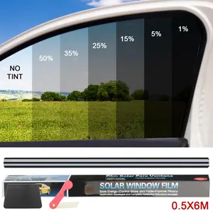 20"x20FT Uncut Window Tint Film Roll – 1%, 5%, 15% , 25% , 35%, 50% VLT UV Blocking Privacy Film for Car Side/Rear Windows, Home & Office