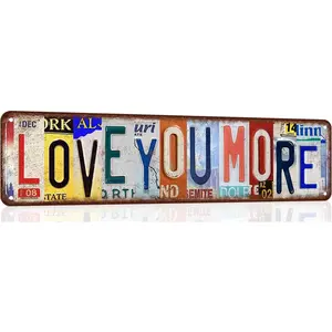 Love You More Sign Vintage Metal Tin Signs Love You More Sign Above Door Street Signs For Home Bar Coffee Wall Art Decor 16 X 4 Inches