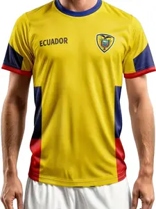 Men's Ecuador Football Jersey, Quick-Dry Breathable T-Shirt, Comfortable Fit, Casual Daily Wear, Must-Have Soccer Gear, World Cup Clearance Sale, Football Uniform