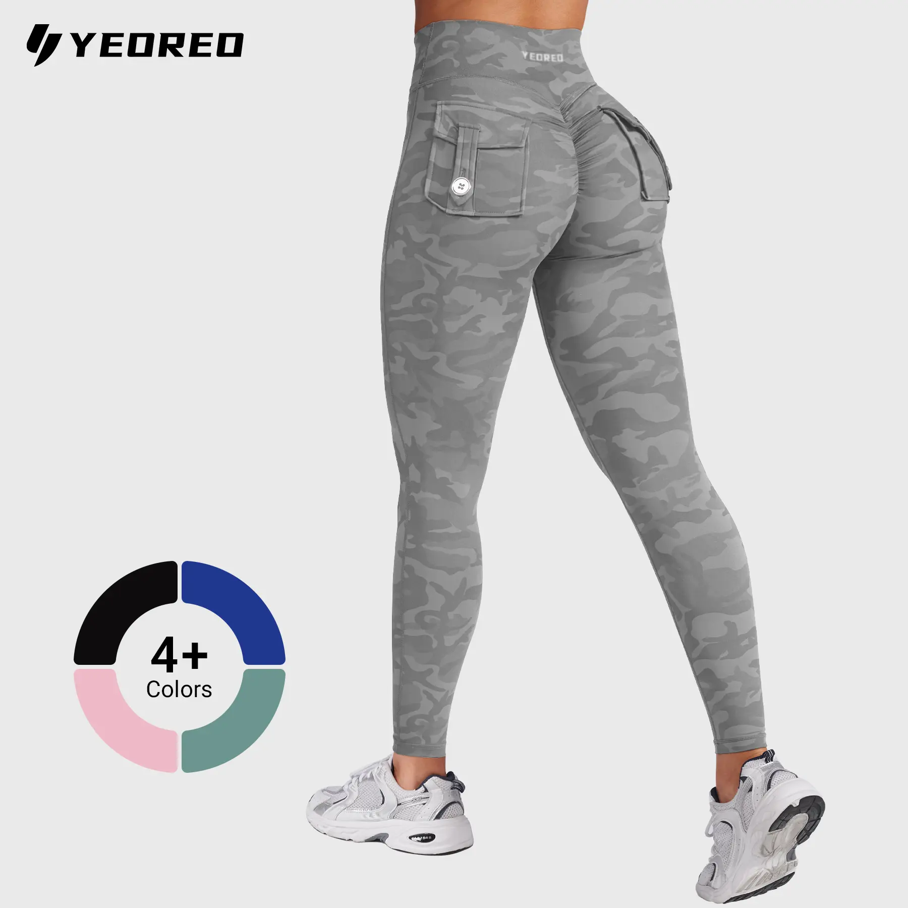 YEOREO Leggings with Pockets for Women Charm Leggings Workout Leggings for Women V Cross Waist Butt Lifting Gym Yoga activewear exercise walking Sports Bottoms Fitness Training Pant
