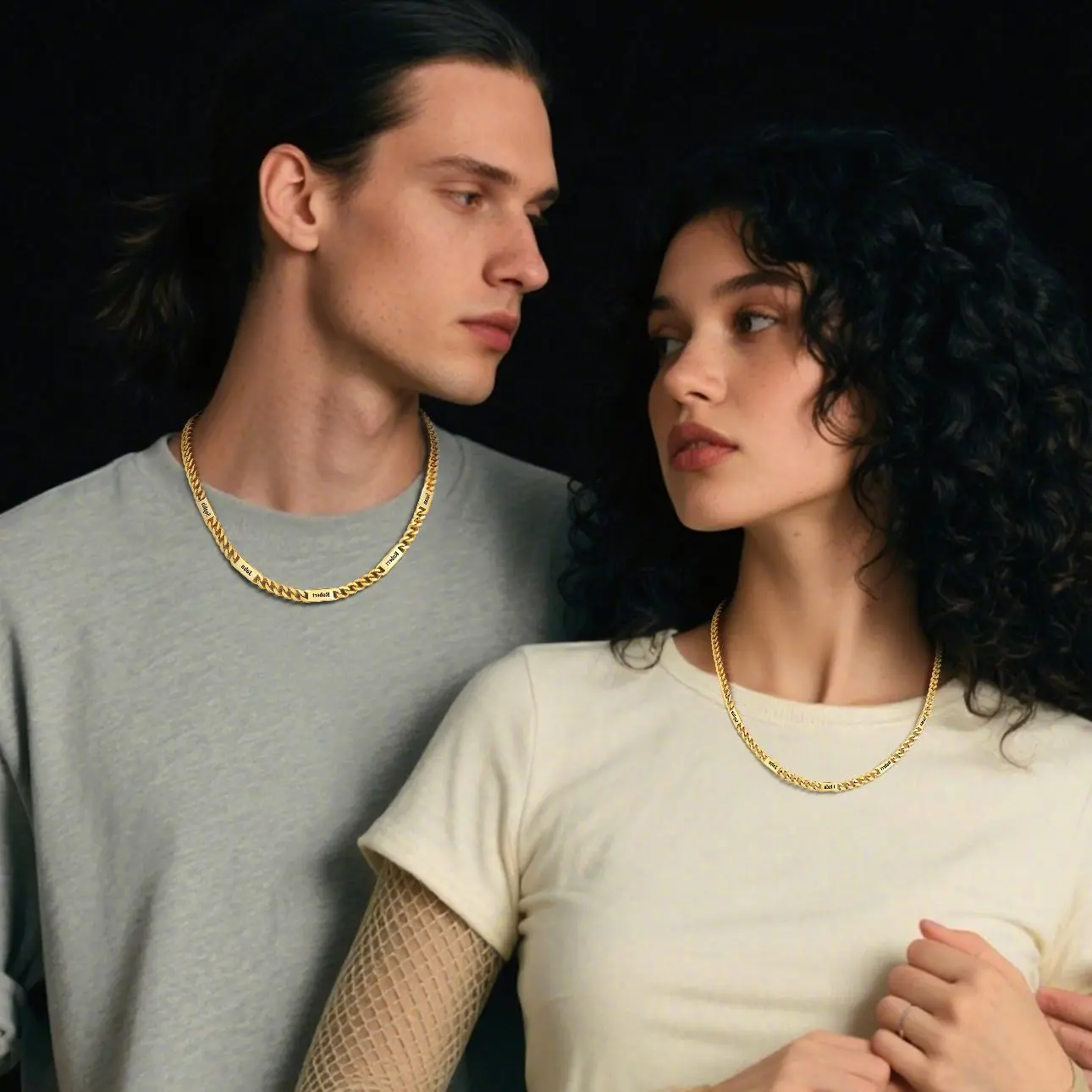 【Add note or leave message for names】PROSTEEL Personalized Stainless Steel Cuban Link Chain Necklace for Men Women, 5mm/7mm/9mm Width Engraving 1-6 Names Steel/ Golden/Black Christmas New Year Customized Gift 【Add note or leave message for names】PROSTEEL Personalized Stainless Steel Cuban Link Chain Necklace for Men Women, 5mm/7mm/9mm Width Engraving 1-6 Names Steel/ Golden/Black Christmas New Year Customized Gift