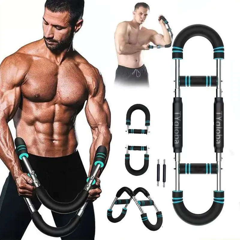 Arm Chest Trainer, 60-110lbs Portable Adjustable ResistanceBar for Triceps, Biceps, Forearms & Home Workout fathers day gifts