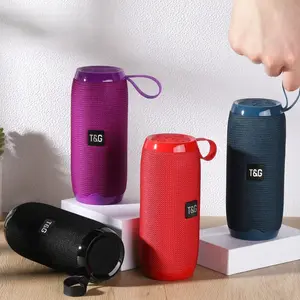 T&G TG106A-Black Multi-Function Wireless Portable Speaker with Built-in Microphone AUX-IN TF Card USB Flash Drive FM Radio TWS Stereo Pairing Excellent Sound Quality Audio Button Charging Rechargeable for Smartphone