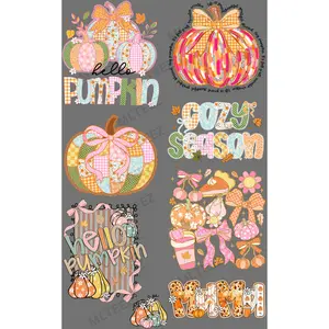 HELLO PUMPKIN PREMADE GANGSHEET - 22X36 DTF TRANSFERS - DIRECT TO FILM