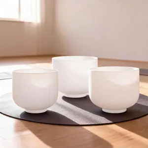 3-Piece Set 432hz Crystal Singing Bowl Kit, Includes Portable Bag, Ideal for Sound Healing, Sound Therapy & Meditation, 6-Inch B Note, 7-Inch A Note, 8-Inch G Note, Percussion Musical Instruments