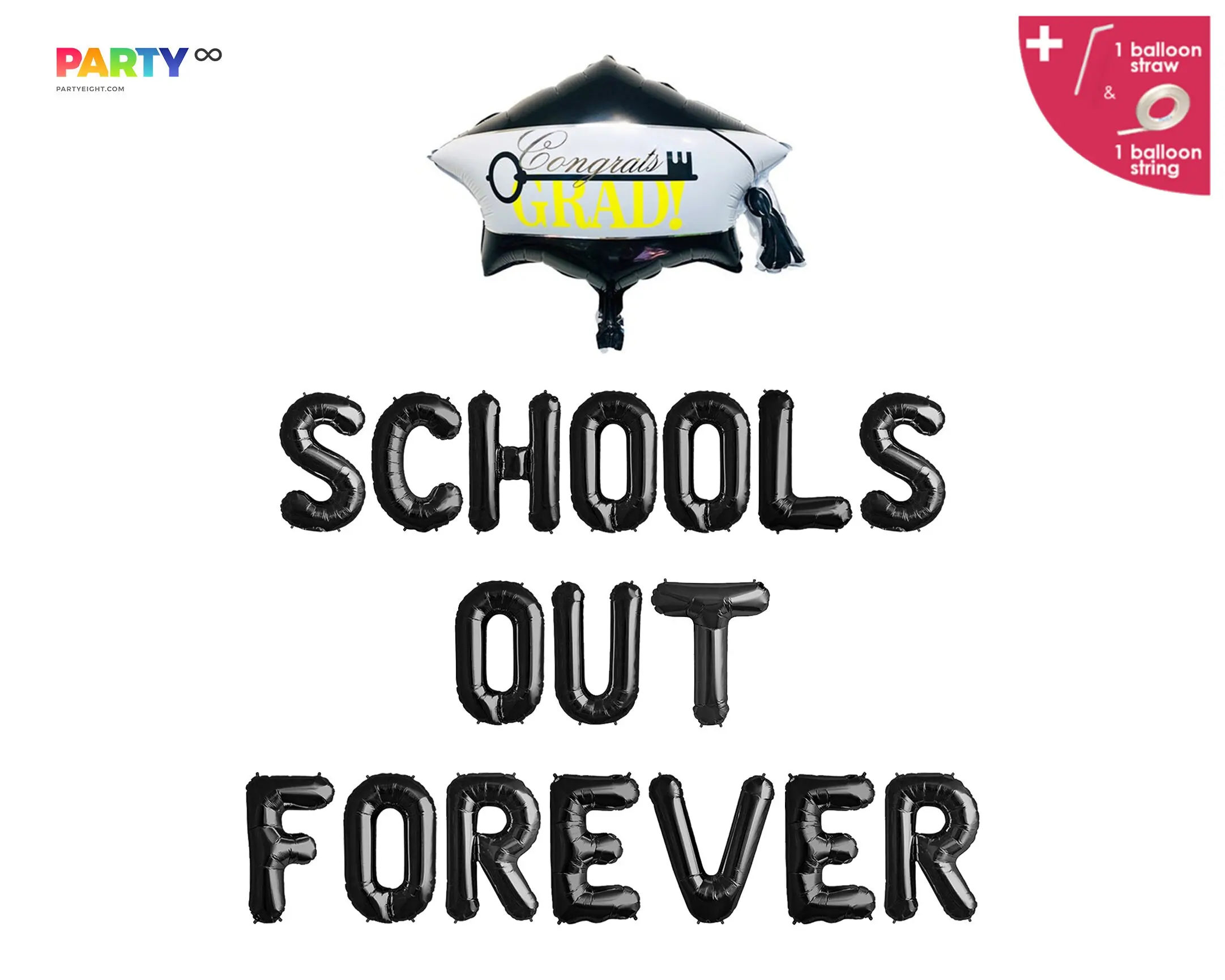 Schools Out Forever Balloon Banner | Funny Graduation Banner Grad 2023 Party Decorations High School College Graduation Party Supplies