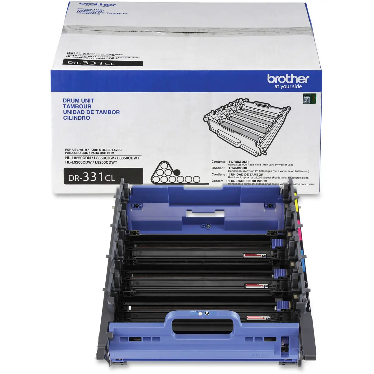 Brother DR-331CL Replacement Drum Set for HL-L8250CDN, HL-L8350CDW, HL-L8350CDWT, MFC-L8600CDW, MFC-L8850CDW, 25000 Pages Yeild, 4-Pack