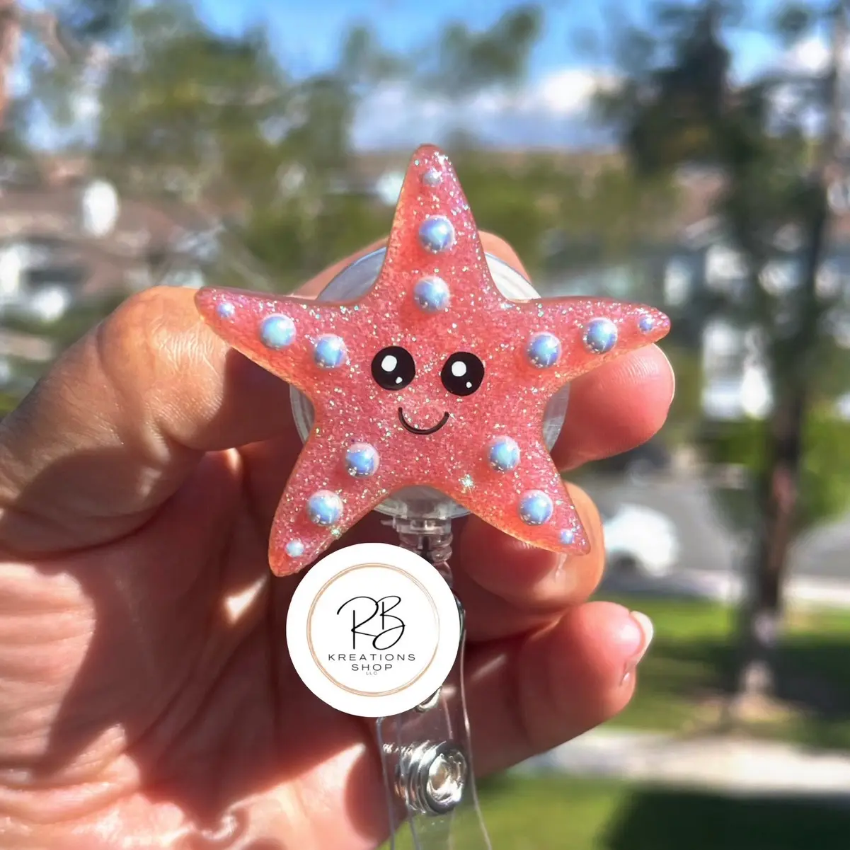 Cute Starfish retractable badge reel