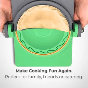 Empanada Press Serpent Crimp + Built-In Dough Cutter | Potsticker Maker, Hand Pie Maker, Meat Pie Cutter | PETG Premium | Made in USA | 3.5" to 7"