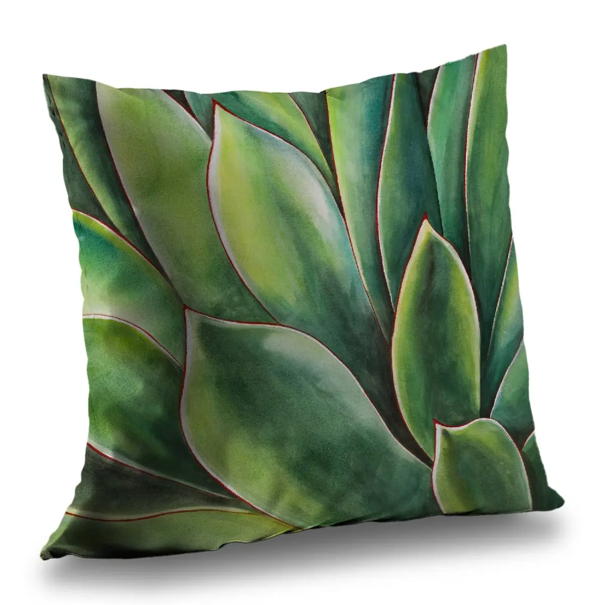 360 Stand 14x14 in. Art-Inspired Standard Watercolor Agave Plant Throw Pillow - Fabric Cushion, Office Decoration, Versatile Room Styling Accent, Art-Inspired Standard Pillows
