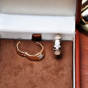 Elegant Golden Plated Diamond Embellished Earrings