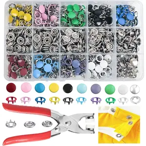 800Pcs Metal Snaps Buttons with Fastener Pliers Press Tool Kit Perfect for DIY Crafts Clothes Hats and Sewing, Snap Button Fasteners Kit for Clothing Sewing(200 Sets,9.5mm) - Home Improvement.