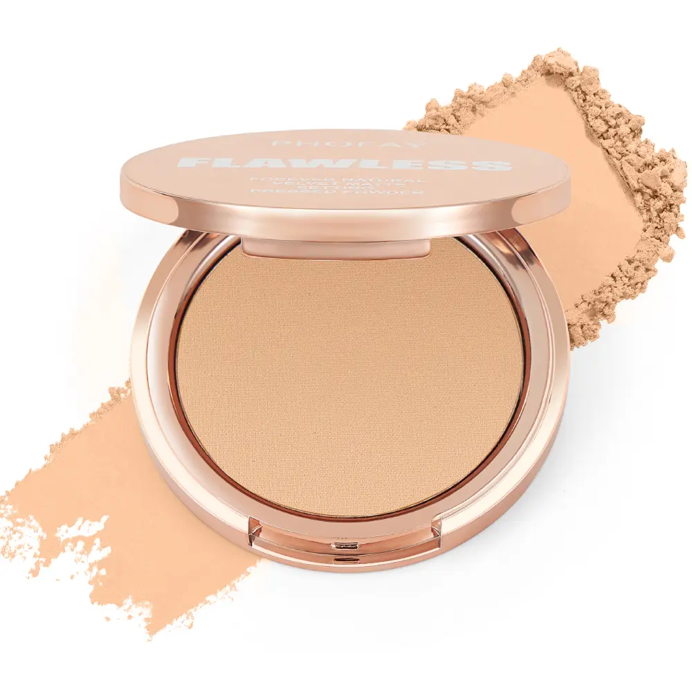 PHOFAY Matte Finishing Pressed Blurring Oil Control Powder Compact - Lightweight, Oil-Absorbing, Long-Wearing, Portable, Soft Focus Finish, Ideal for Touch-Ups & Setting Makeup on All Skin Types Foundation Lightweight
