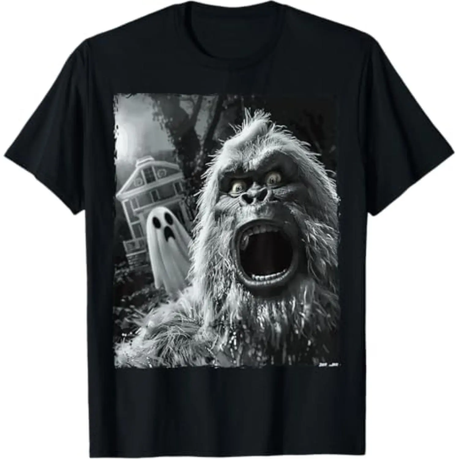 Cotton Funny Bigfoot Sasquatch Halloween T-Shirt