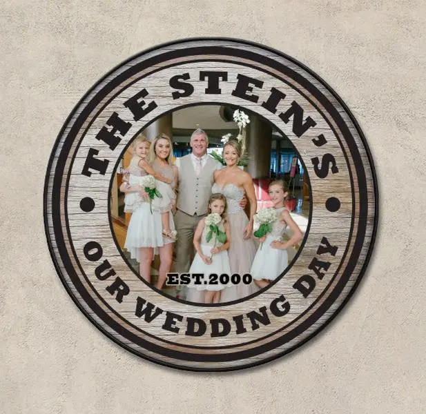18" Diameter Handmade Custom Wooden Barrel Top Sign - Decorative Home Decor Plaque, Wedding Holiday Gifts, Room Accessories